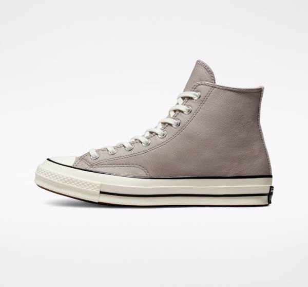 Tenisi Inalti Converse Chuck 70 Crafted Piele Gri Negrii | CV-142XOQ