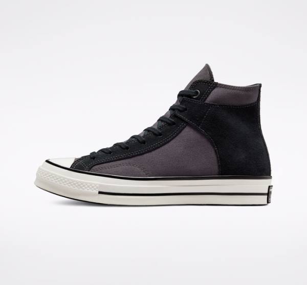 Tenisi Inalti Converse Chuck 70 Crafted Panza Negrii Albi | CV-156KNV