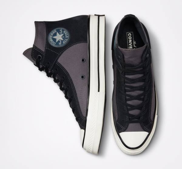 Tenisi Inalti Converse Chuck 70 Crafted Panza Negrii Albi | CV-156KNV