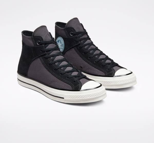 Tenisi Inalti Converse Chuck 70 Crafted Panza Negrii Albi | CV-156KNV