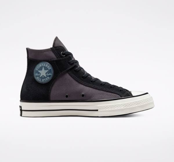 Tenisi Inalti Converse Chuck 70 Crafted Panza Negrii Albi | CV-156KNV