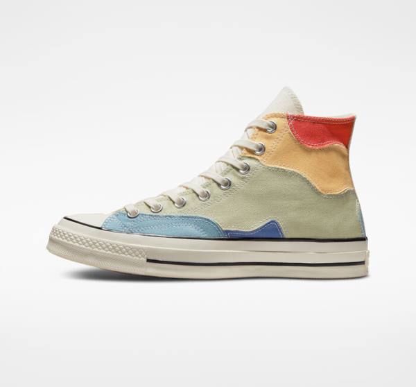 Tenisi Inalti Converse Chuck 70 Crafted Patchwork Masline Verzi Albastri | CV-439FQK