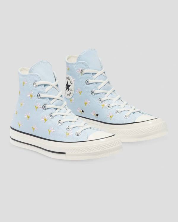 Tenisi Inalti Converse Chuck 70 Embroidered Garden Party Albastri | CV-094VIY