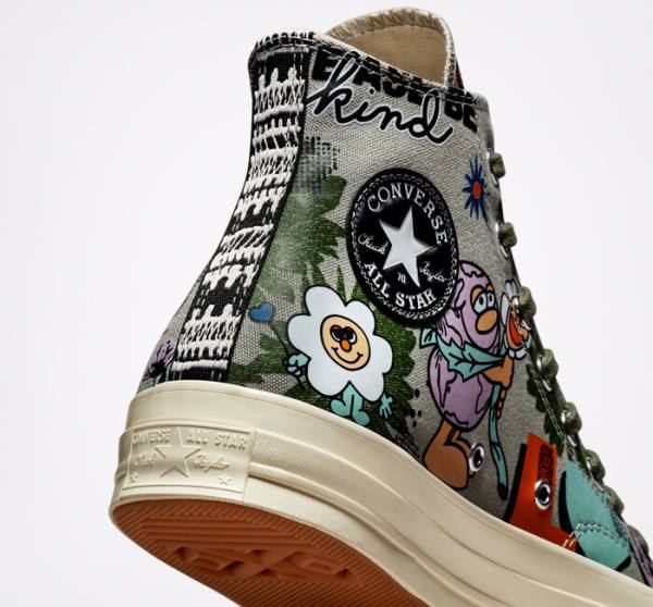 Tenisi Inalti Converse Chuck 70 Floral Masline Verzi Colorati | CV-081RWD