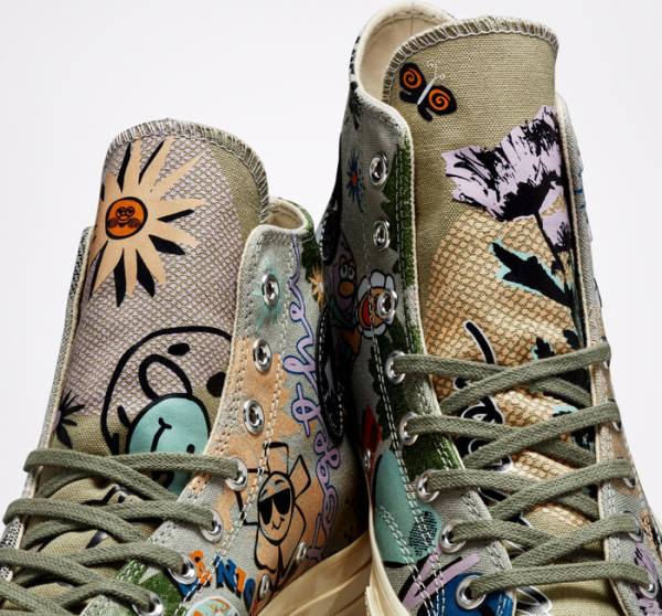 Tenisi Inalti Converse Chuck 70 Floral Masline Verzi Colorati | CV-081RWD