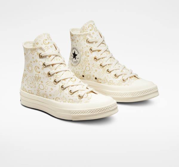 Tenisi Inalti Converse Chuck 70 Golden Elements Aurii Deschis Negrii | CV-074TCD