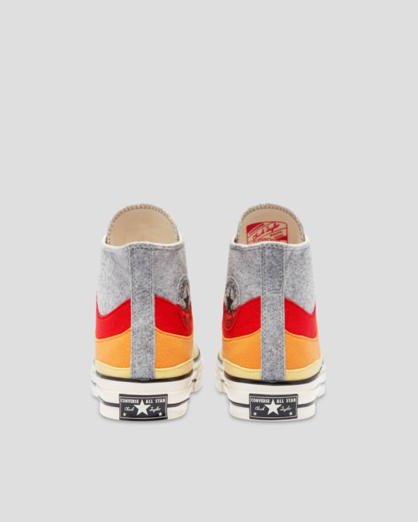 Tenisi Inalti Converse Chuck 70 Nor'Easter Felted Layered Gri Rosii Galbeni | CV-615TUY