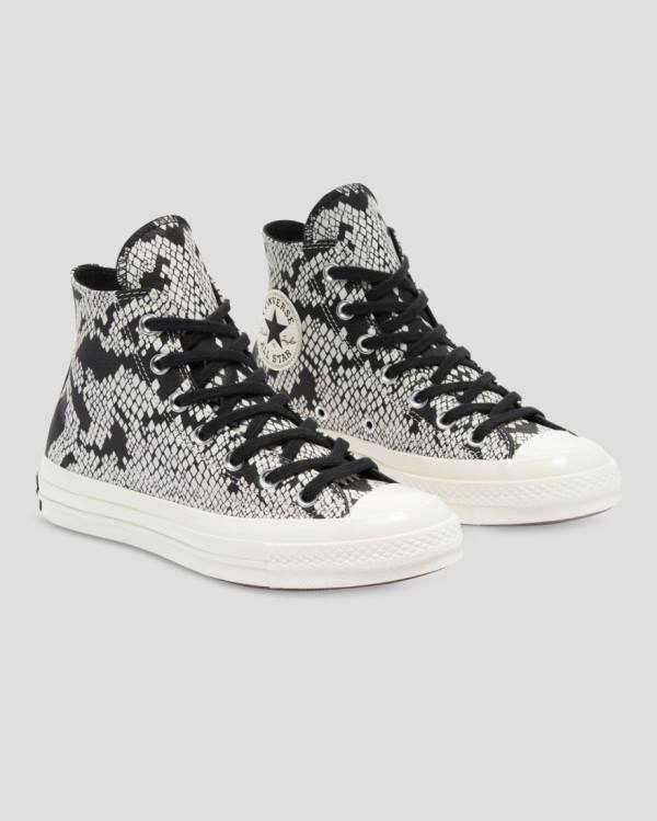 Tenisi Inalti Converse Chuck 70 Piele Snake Print Bej Negrii | CV-798XFA