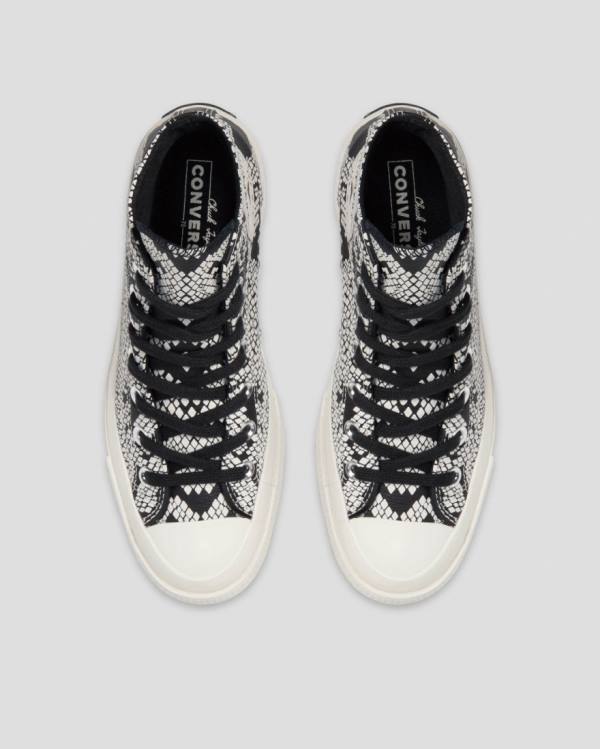 Tenisi Inalti Converse Chuck 70 Piele Snake Print Bej Negrii | CV-798XFA