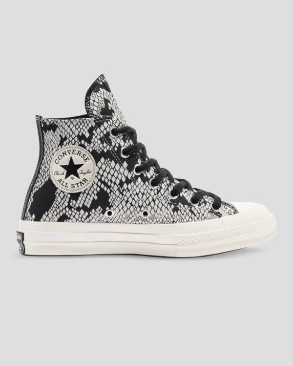 Tenisi Inalti Converse Chuck 70 Piele Snake Print Bej Negrii | CV-798XFA