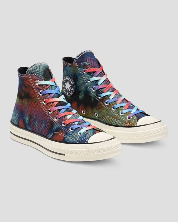 Tenisi Inalti Converse Chuck 70 Plaid Tie Dye Negrii | CV-149OXB