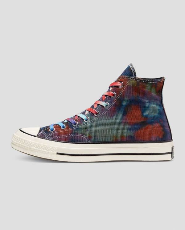 Tenisi Inalti Converse Chuck 70 Plaid Tie Dye Negrii | CV-149OXB