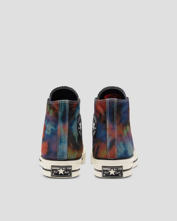 Tenisi Inalti Converse Chuck 70 Plaid Tie Dye Negrii | CV-149OXB