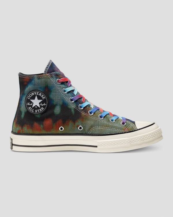 Tenisi Inalti Converse Chuck 70 Plaid Tie Dye Negrii | CV-895ESM