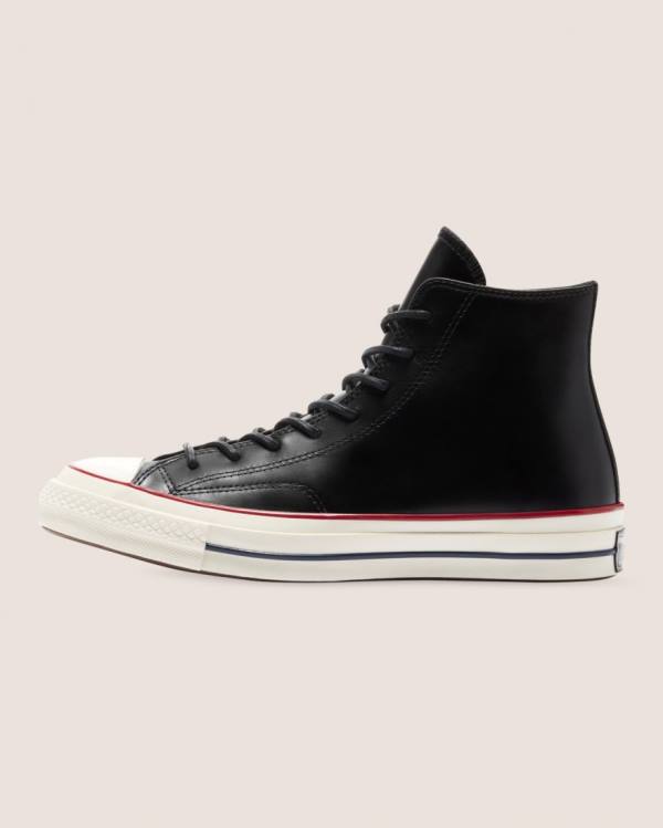 Tenisi Inalti Converse Chuck 70 Premium Piele Negrii | CV-187AZY