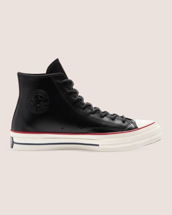 Tenisi Inalti Converse Chuck 70 Premium Piele Negrii | CV-187AZY