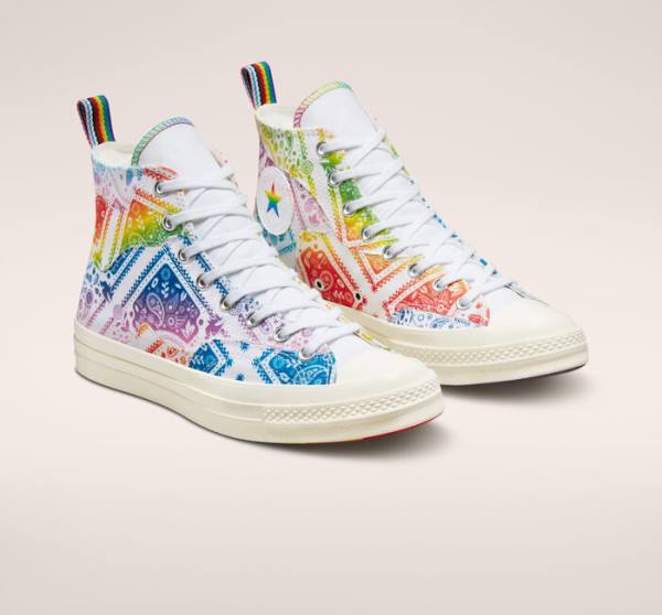 Tenisi Inalti Converse Chuck 70 Pride Albi Rosii | CV-904TOV