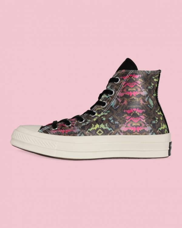 Tenisi Inalti Converse Chuck 70 Satin Snake Print Negrii | CV-025IEG