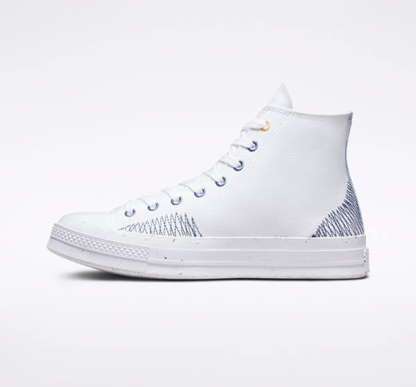 Tenisi Inalti Converse Chuck 70 Stitched Albi Indigo | CV-309SDX