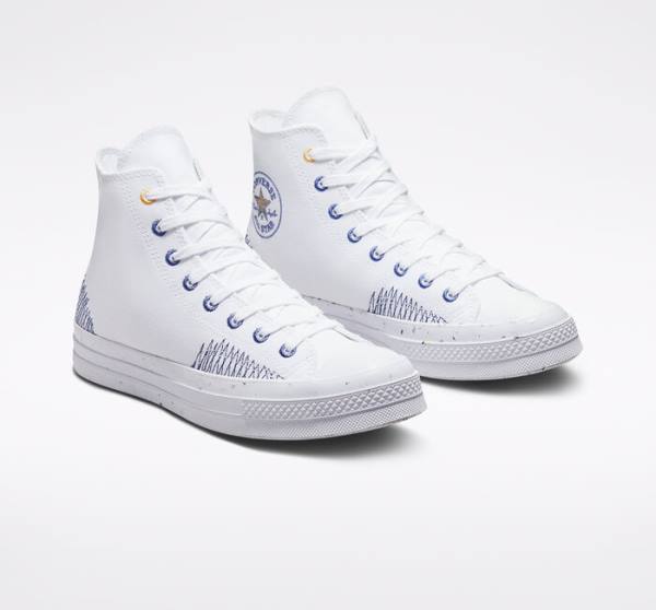 Tenisi Inalti Converse Chuck 70 Stitched Albi Indigo | CV-309SDX