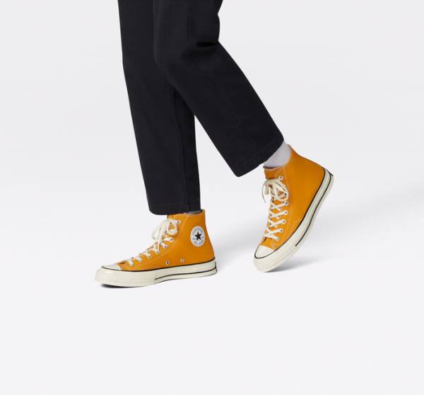 Tenisi Inalti Converse Chuck 70 Sunflower Yellow Negrii | CV-682WCO