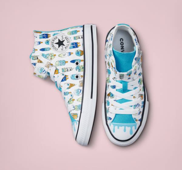 Tenisi Inalti Converse Chuck Taylor All Star Easy-On Frozen Treats Albi Albastri Verzi Deschis | CV-027XDJ