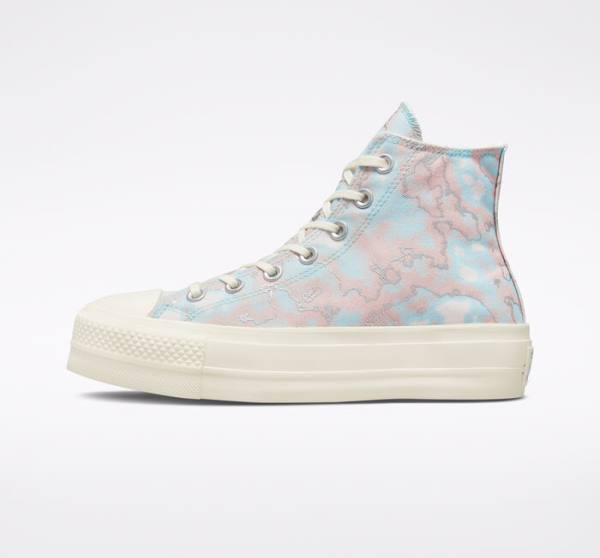 Tenisi Inalti Converse Chuck Taylor All Star Lift Platforma Marble Argintii | CV-073IML