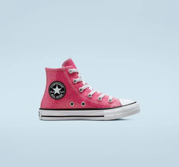 Tenisi Inalti Converse Chuck Taylor All Star Iarnă Glitter Roz Negrii Albi | CV-083HXQ