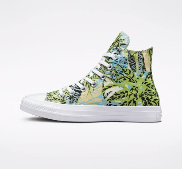 Tenisi Inalti Converse Chuck Taylor All Star Tropical Florals Verzi Deschis Albi | CV-089LWM