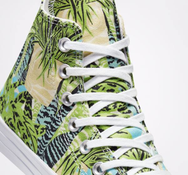 Tenisi Inalti Converse Chuck Taylor All Star Tropical Florals Verzi Deschis Albi | CV-089LWM