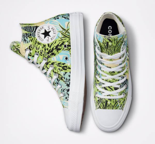 Tenisi Inalti Converse Chuck Taylor All Star Tropical Florals Verzi Deschis Albi | CV-089LWM