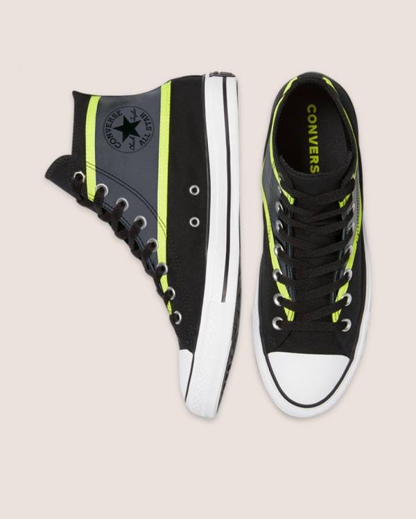 Tenisi Inalti Converse Chuck Taylor All Star Hi-Vis Negrii | CV-135BXZ