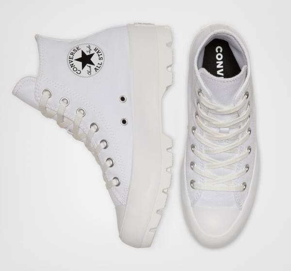 Tenisi Inalti Converse Chuck Taylor All Star Lugged Albi Negrii Albi | CV-152ZQL