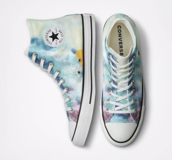 Tenisi Inalti Converse Chuck Taylor All Star Tie-Dye Colorati Negrii | CV-215FCK