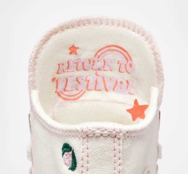 Tenisi Inalti Converse Chuck Taylor All Star Lift Platforma Floral Embroidery Negrii Roz | CV-240ADE