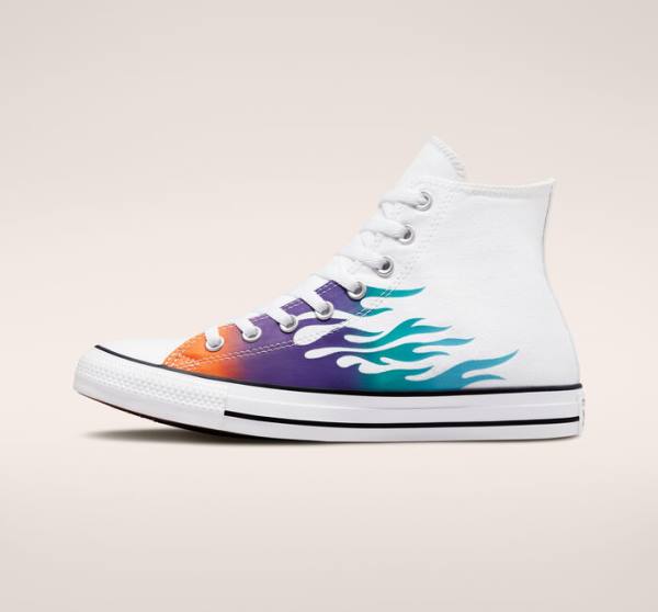 Tenisi Inalti Converse Chuck Taylor All Star Archive Prints Albi Albastri Turcoaz | CV-243MDO