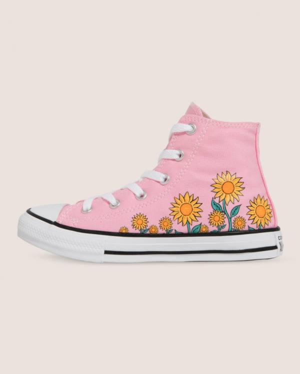 Tenisi Inalti Converse Chuck Taylor All Star Sunflower Print Roz | CV-249JKX