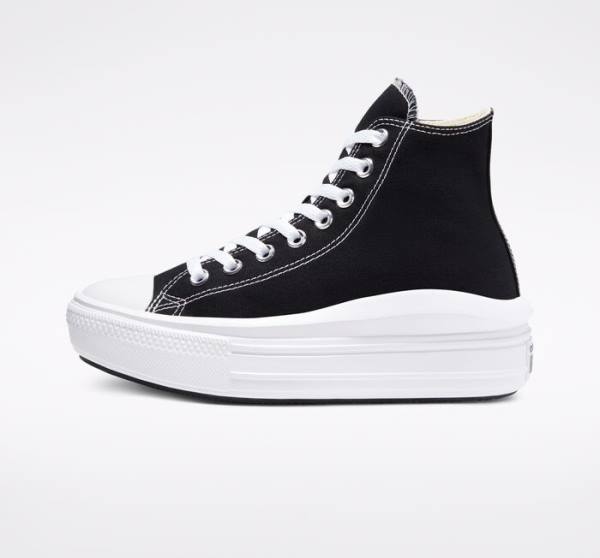 Tenisi Inalti Converse Chuck Taylor All Star Move Platforma Negrii Bej Albi | CV-341MCW