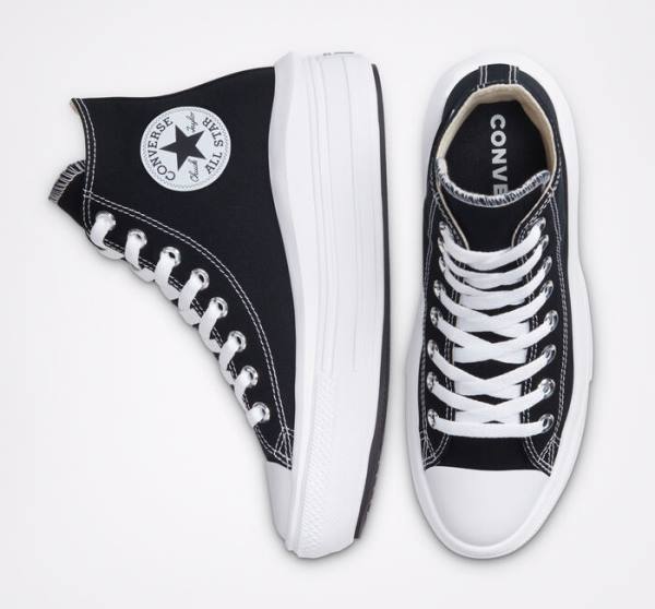 Tenisi Inalti Converse Chuck Taylor All Star Move Platforma Negrii Bej Albi | CV-341MCW