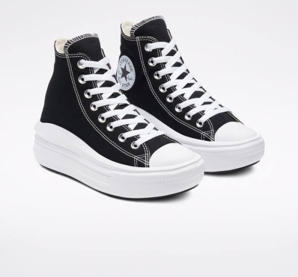 Tenisi Inalti Converse Chuck Taylor All Star Move Platforma Negrii Bej Albi | CV-341MCW