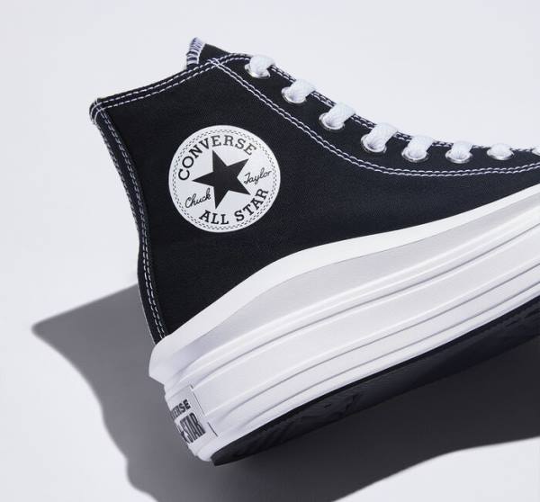 Tenisi Inalti Converse Chuck Taylor All Star Move Platforma Negrii Bej Albi | CV-341MCW