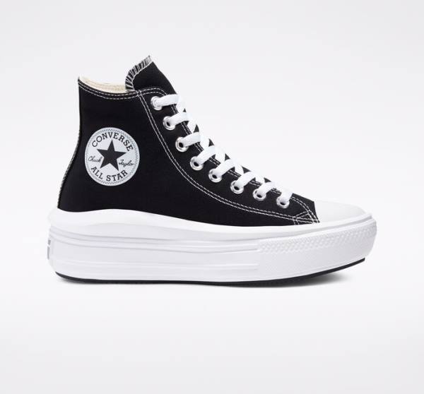 Tenisi Inalti Converse Chuck Taylor All Star Move Platforma Negrii Bej Albi | CV-341MCW