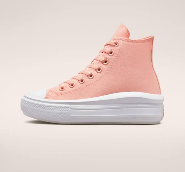 Tenisi Inalti Converse Chuck Taylor All Star Move Platforma Panza Roz Albi Roz | CV-419UNE