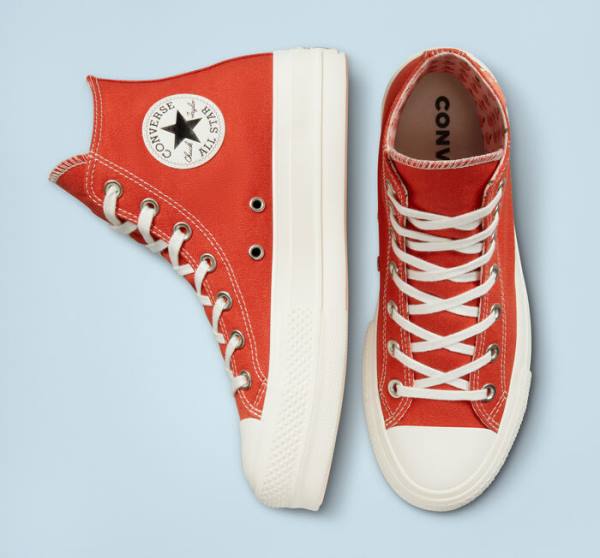 Tenisi Inalti Converse Chuck Taylor All Star Lift Platforma Peaches Portocalii Negrii | CV-421GSW