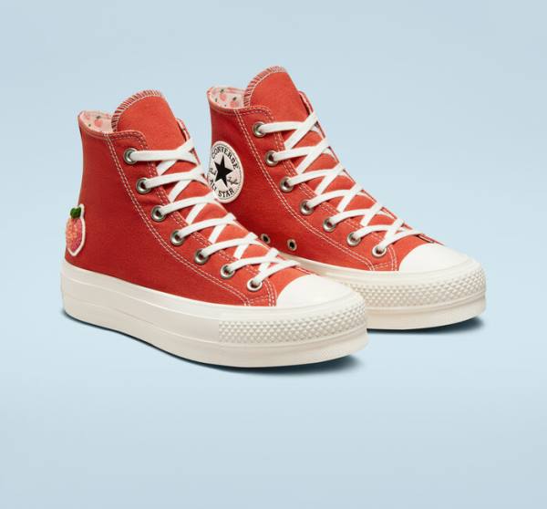 Tenisi Inalti Converse Chuck Taylor All Star Lift Platforma Peaches Portocalii Negrii | CV-421GSW