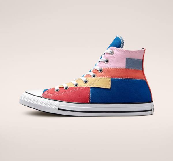 Tenisi Inalti Converse Chuck Taylor All Star Patchwork Albastri Roz | CV-452YVN