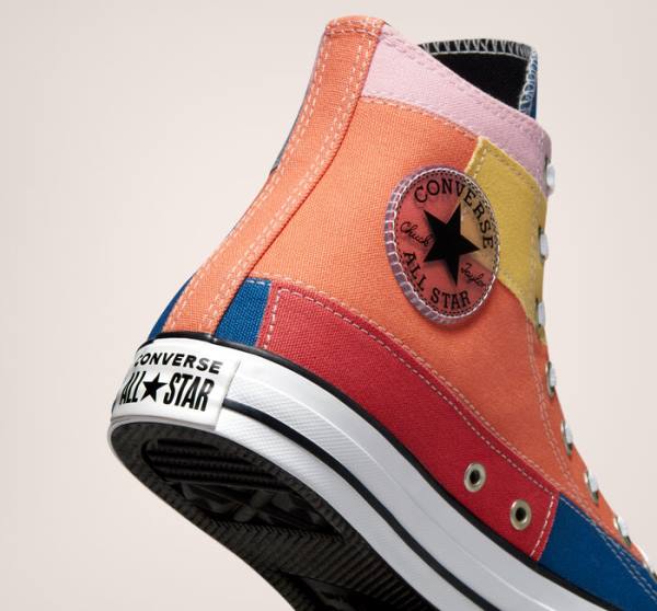 Tenisi Inalti Converse Chuck Taylor All Star Patchwork Albastri Roz | CV-452YVN