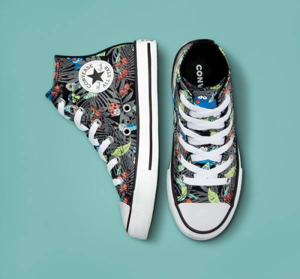 Tenisi Inalti Converse Chuck Taylor All Star Plants Negrii Verzi Deschis Albi | CV-482NKZ