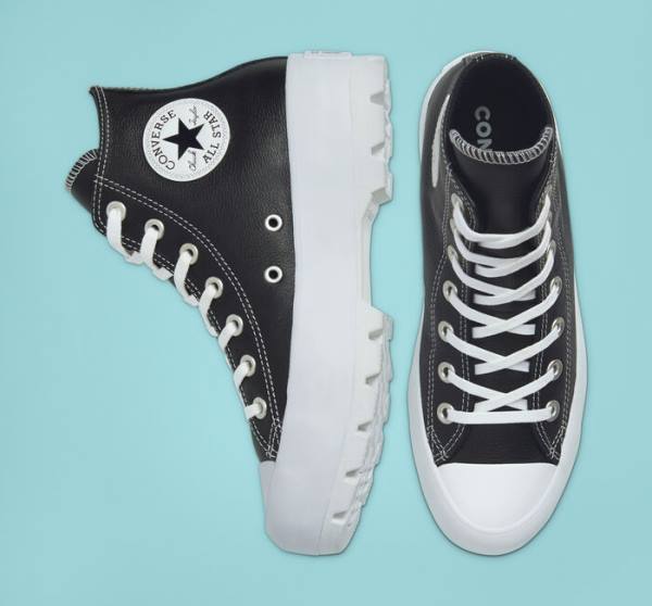 Tenisi Inalti Converse Chuck Taylor All Star Lugged Piele Negrii Albi | CV-517CJN