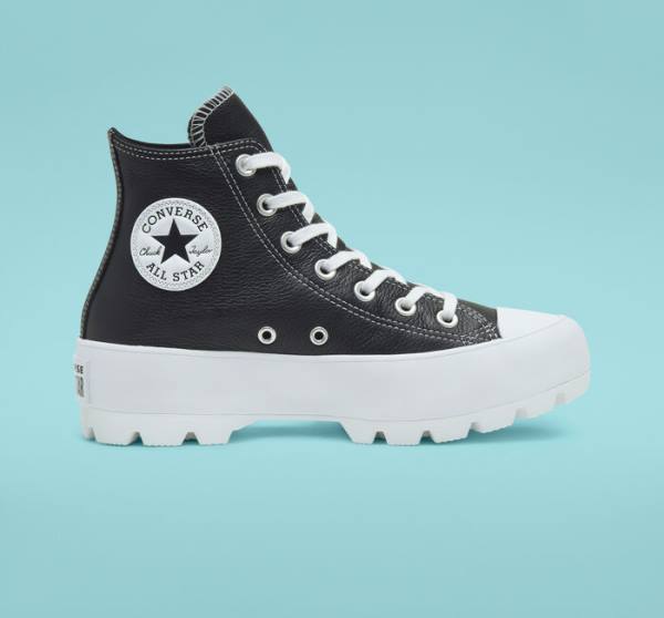 Tenisi Inalti Converse Chuck Taylor All Star Lugged Piele Negrii Albi | CV-517CJN